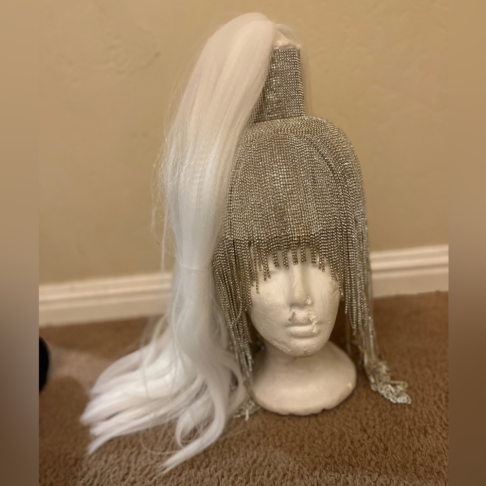 Elegant rhinestone head dress costume